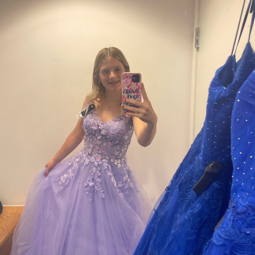 Camille La Vie Lavender Floral Gown